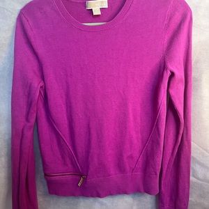 Michael Kors Fuchsia Sweater with Zipper Detail